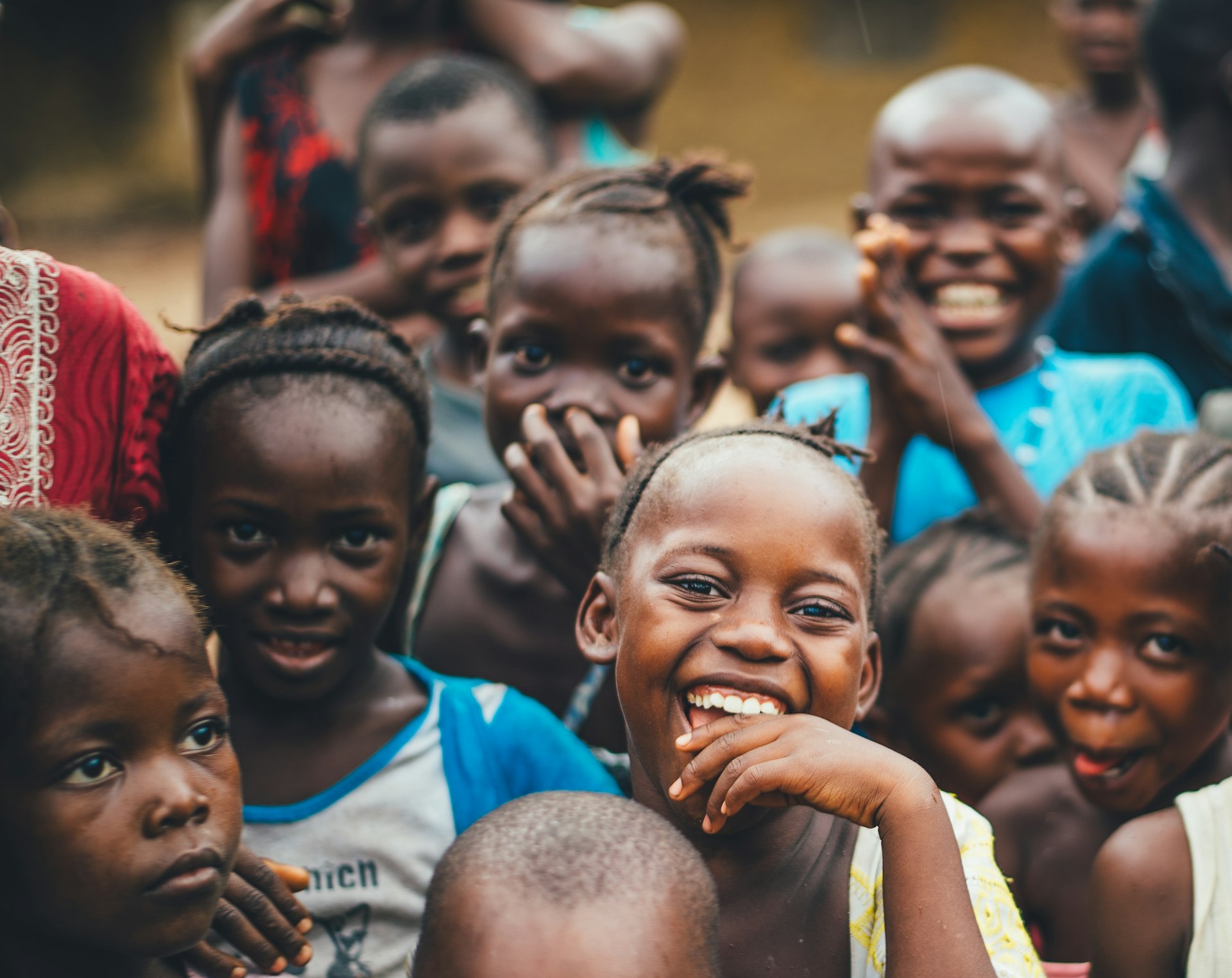 Smiling children in an African community