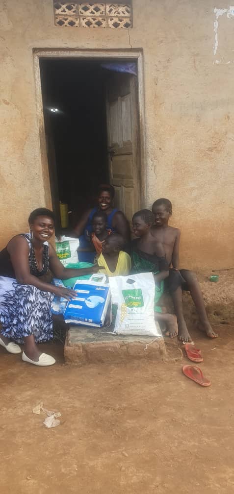 Family receiving food assistance from MRF at their home