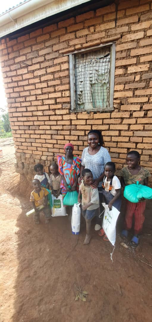 Food packages including flour and cooking oil prepared for distribution